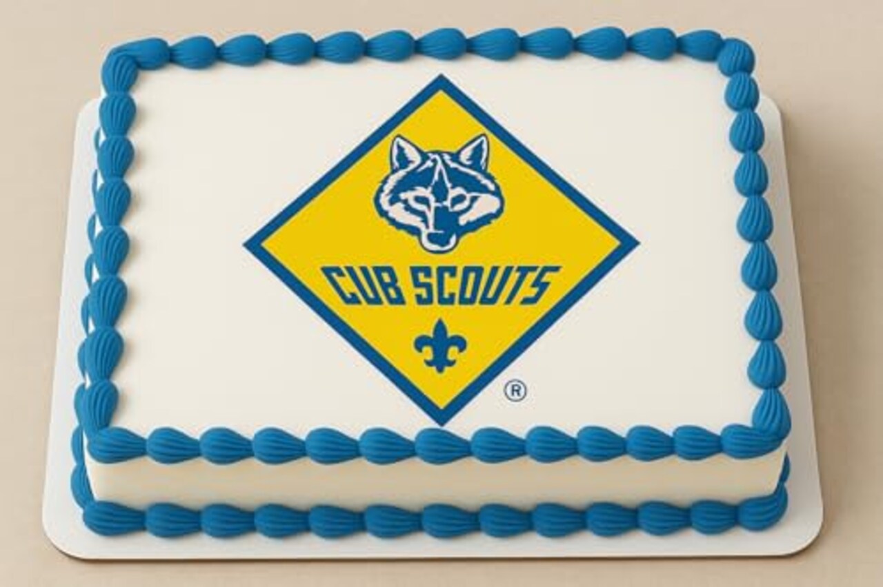 Cub Scouts Cake Topper – Official Blue & Gold Scout Logo Design – Birthday or Celebration Party Decoration – Fits Quarter Sheet Cakes
